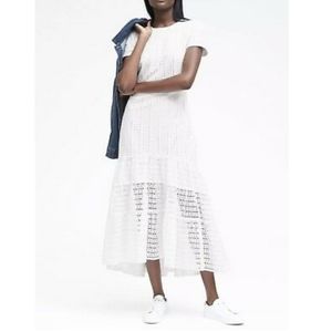 Banana Republic White Eyelet Midi Dress, 8P